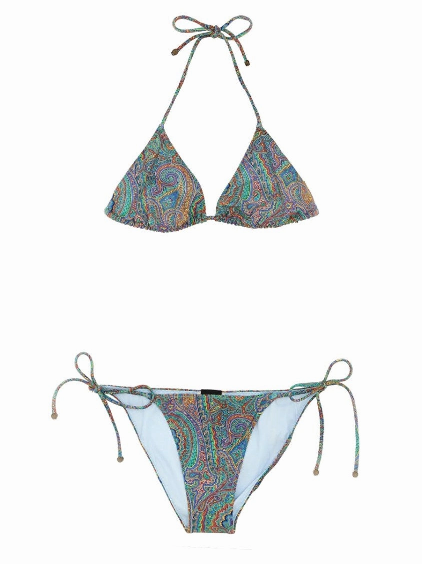Paisley Print Triangle Bikini