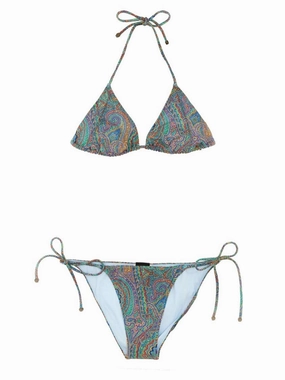Paisley Print Triangle Bikini
