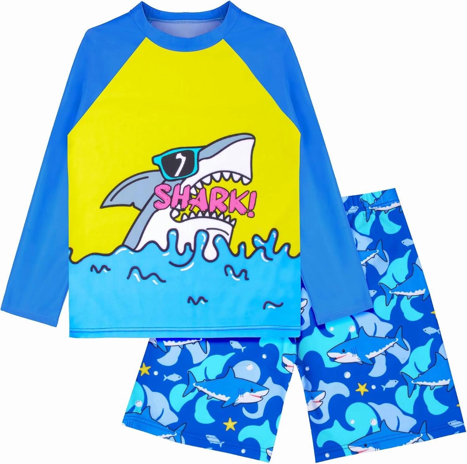 PASHOP Boys Swimsuit Rash Guard Boys' Swimwear Dinosaur Swimming Suits Bathing Suit for Toddler Boys Swim Trunk
