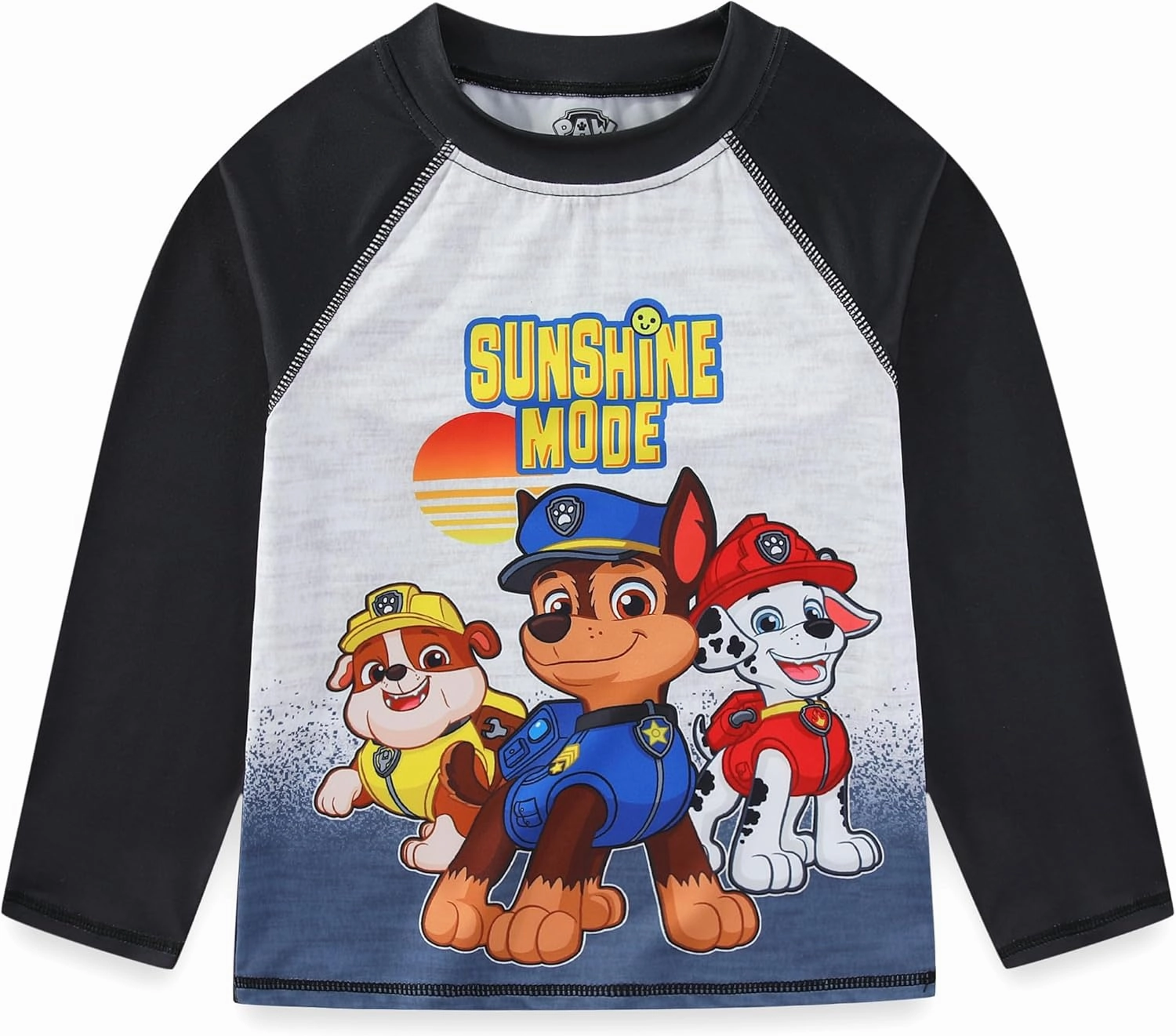 Paw Patrol Nickelodeon Chase Marshall Rubble Boys UPF 50  Rash Guard and Swim Trunks Swimsuit Set for Toddler and Big Kids