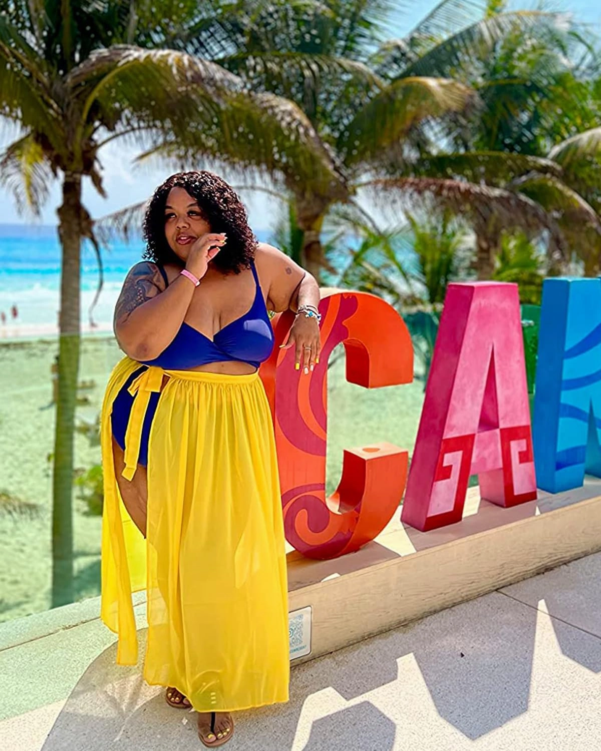 Pinup Fashion Plus Size Sarong Swimsuit Cover Ups Bikini Beach Cover-Ups Wrap Skirt Sheer Chiffon Beach Coverups