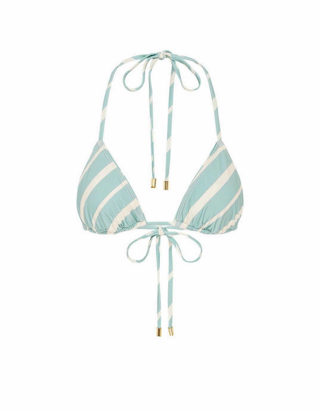 Piped Essential String Triangle Bikini Top, Mineral