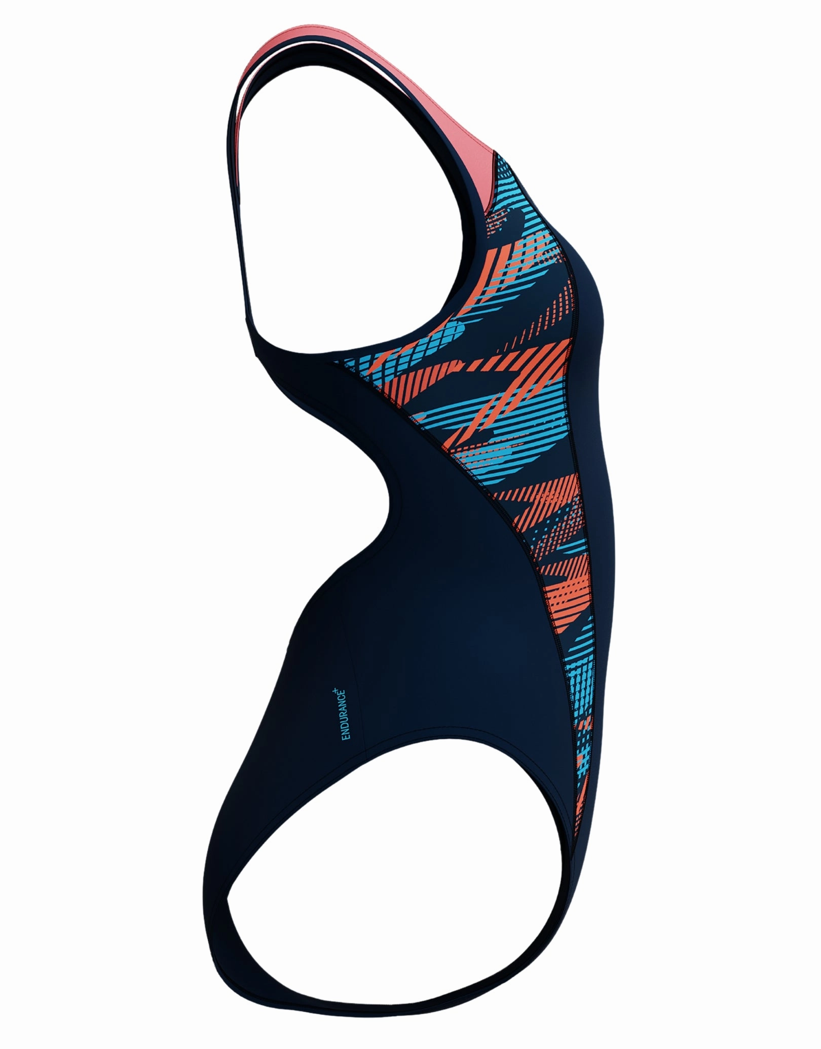 Placement Laneback Swimsuit - Navy/Coral