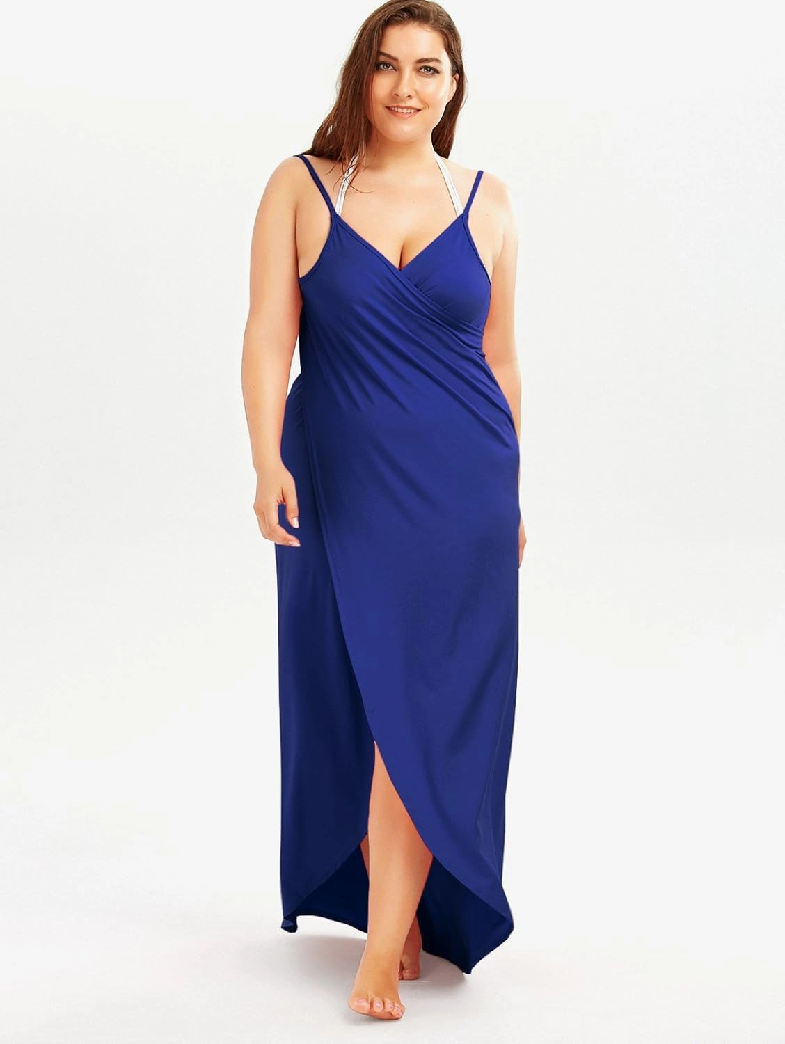 Plus Size Spaghetti Strap Swimwear Cover Ups for Women Beach Swimwear Sarong Backless Wrap Dress