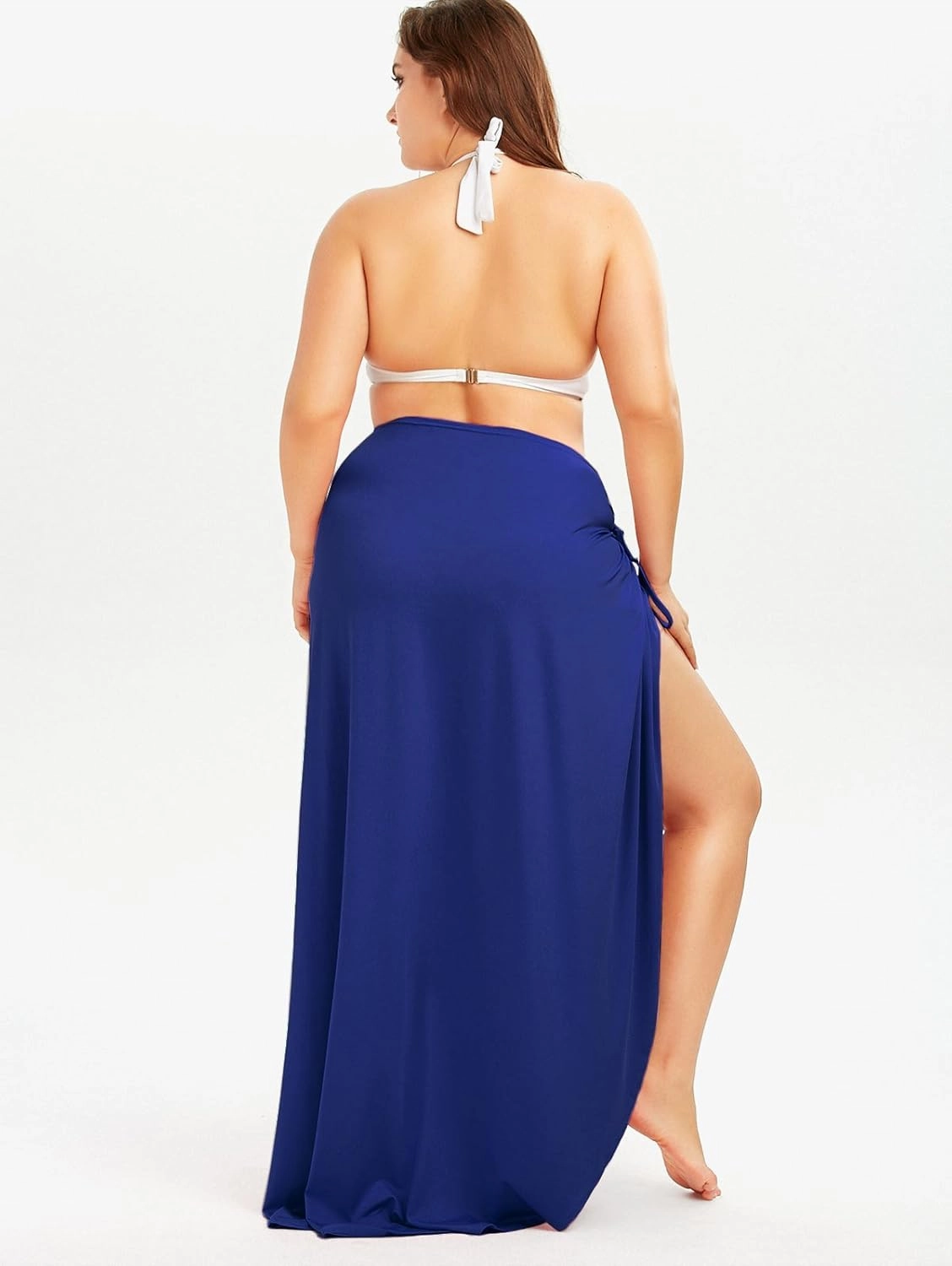 Plus Size Spaghetti Strap Swimwear Cover Ups for Women Beach Swimwear Sarong Backless Wrap Dress