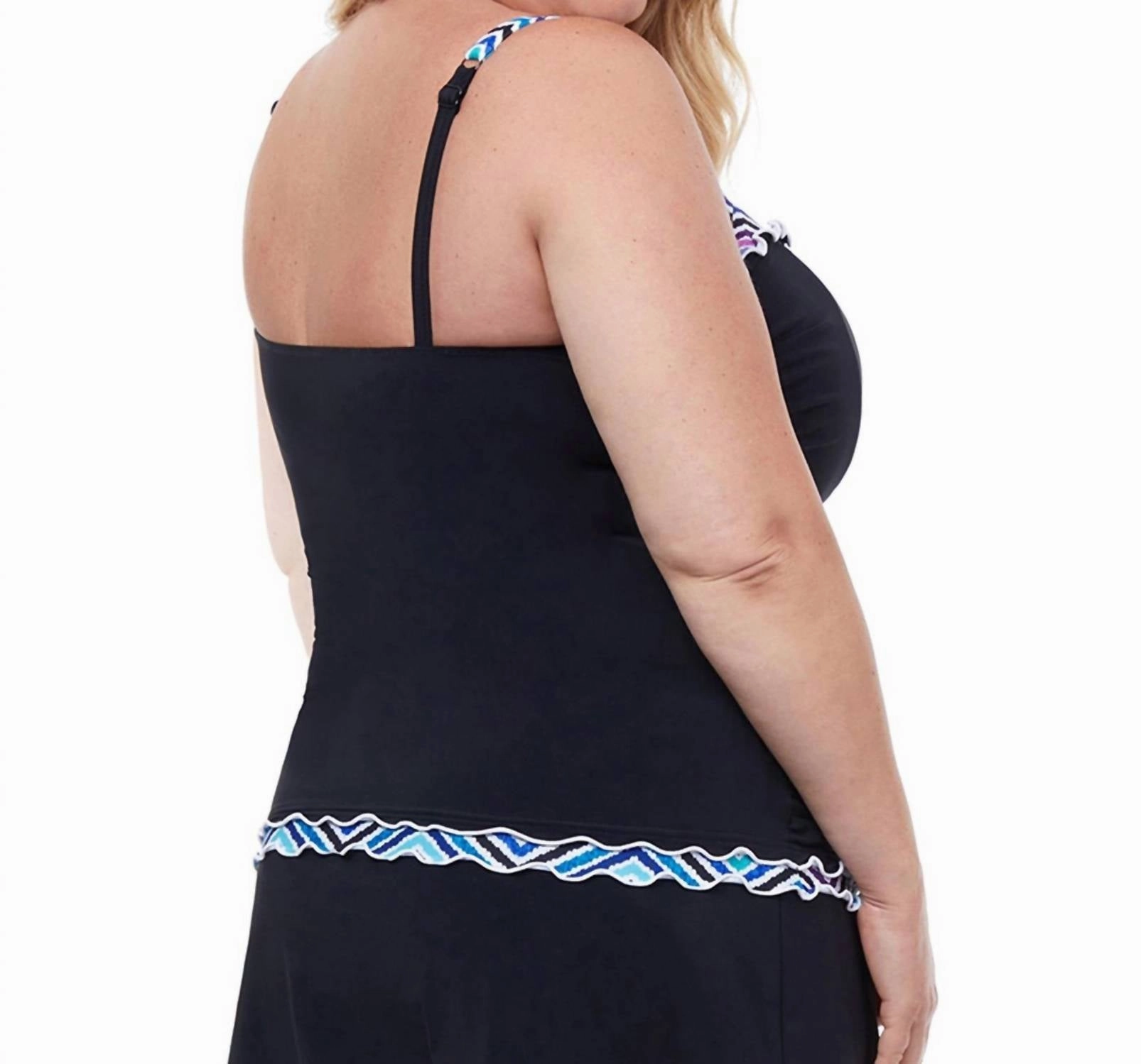 Plus Size Sweetheart Underwire Tankini Top In Tempo Black