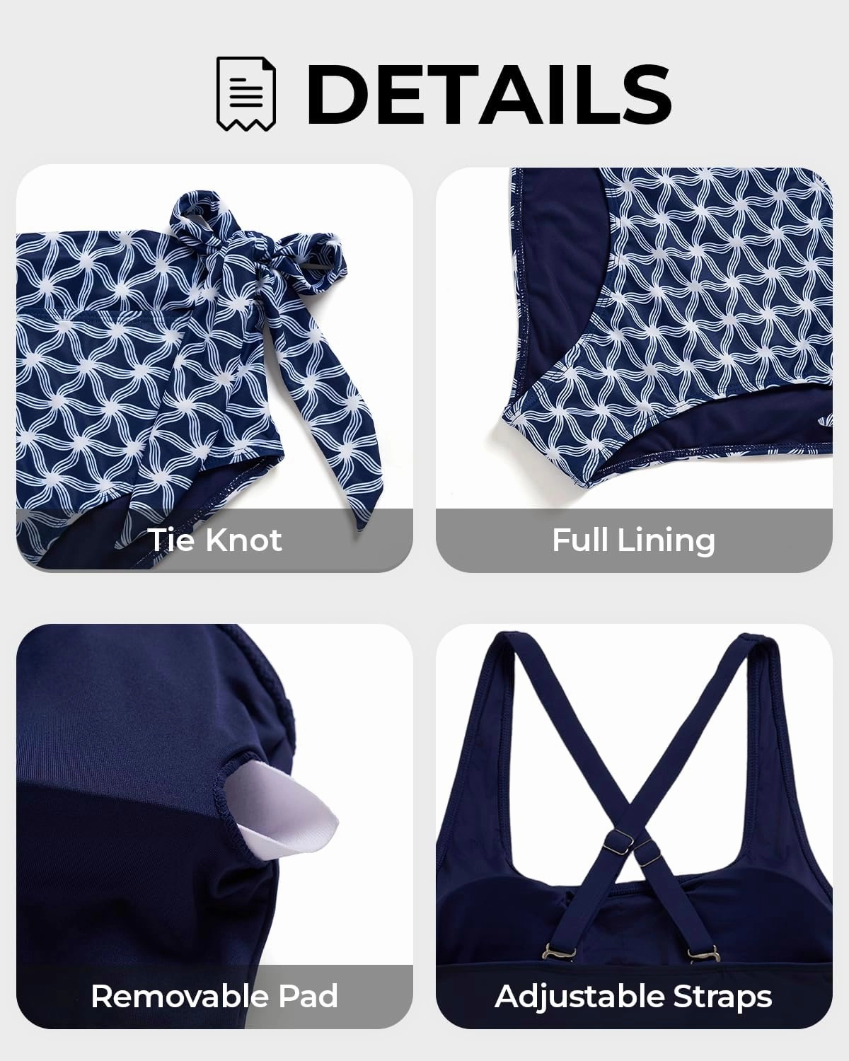 Plus Size Two Piece Swimsuits - Women High Waisted Bikini Scoop Neck Bathing Suit Swimwear