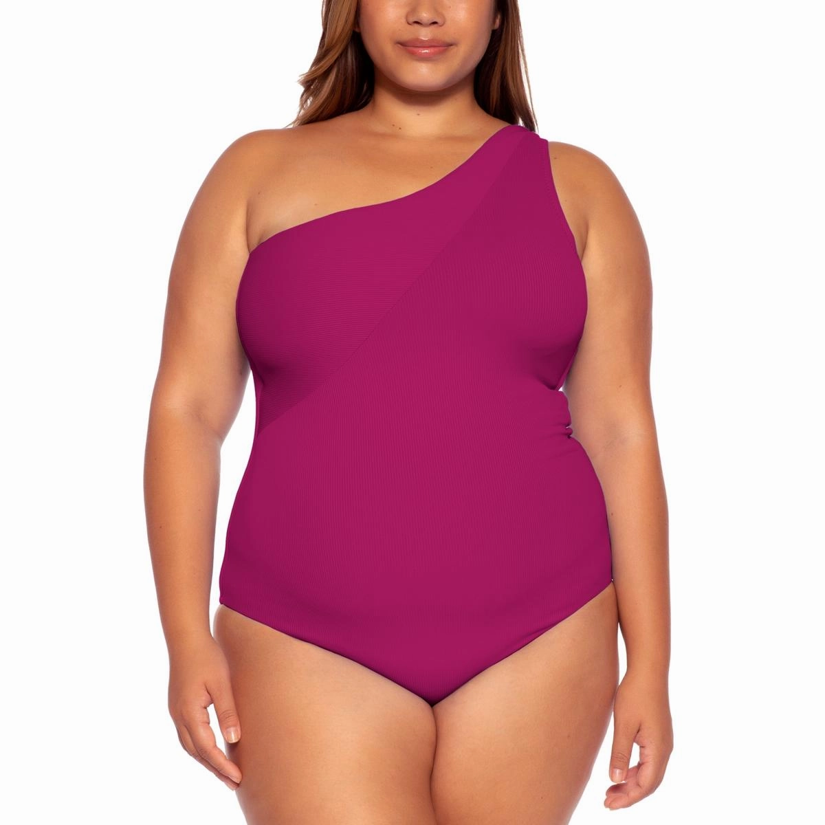 Plus Womens Adjustable Asymmetric One-Piece Swimsuit