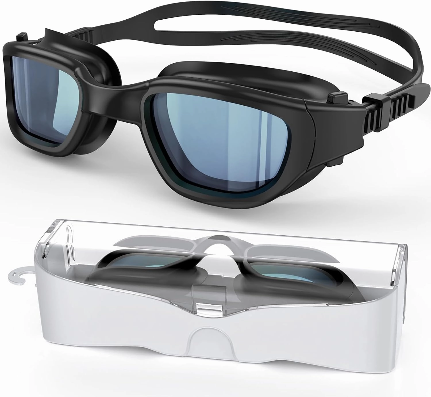 Polarized Swimming Goggles, Unisex Adult Swim Goggles Anti Fog Anti UV Wide View Pool Glasses for Men Women