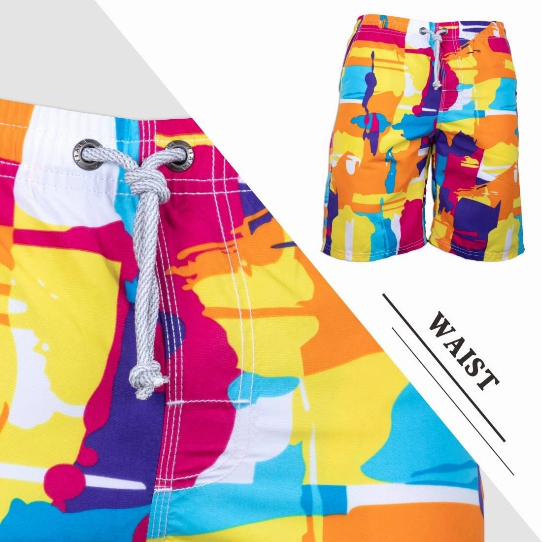 PREFER TO LIFE Men's Board Shorts, Quick Dry Swimwear Beach Holiday Party Bermuda Swim Big Pants 