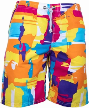 PREFER TO LIFE Men's Board Shorts, Quick Dry Swimwear Beach Holiday Party Bermuda Swim Big Pants 