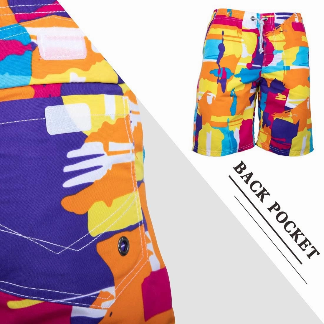 PREFER TO LIFE Men's Board Shorts, Quick Dry Swimwear Beach Holiday Party Bermuda Swim Big Pants 