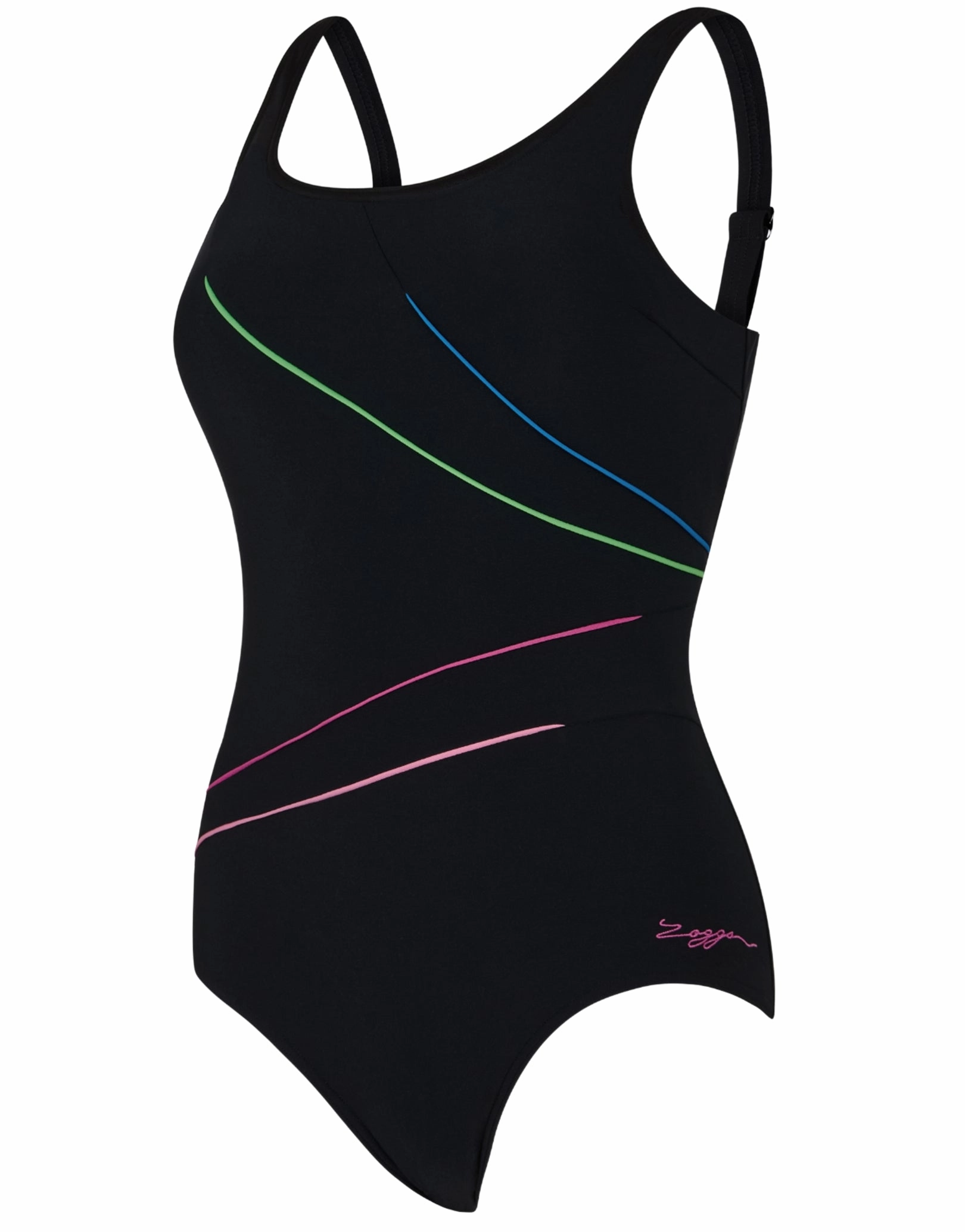 Prism Geo Adjustable Macmaster Scoopback Swimsuit - Black