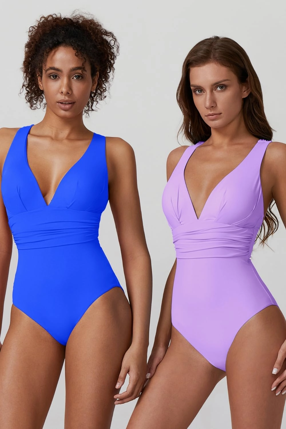 QINSEN Womens Sexy V Neck One Piece Bathing Suit Cross Back Swimsuit High Waist Monokini