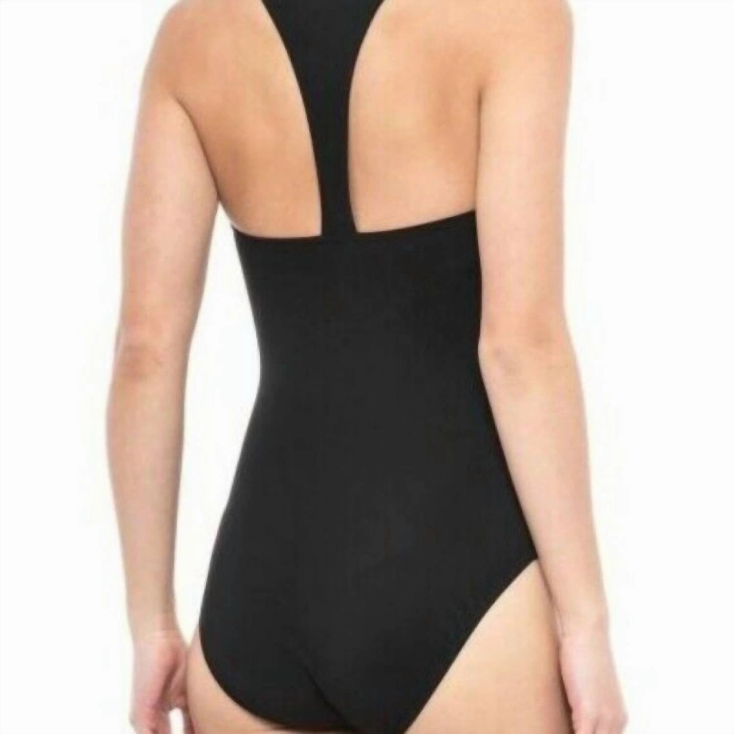 Racerback One Piece Swimsuit In Onyx