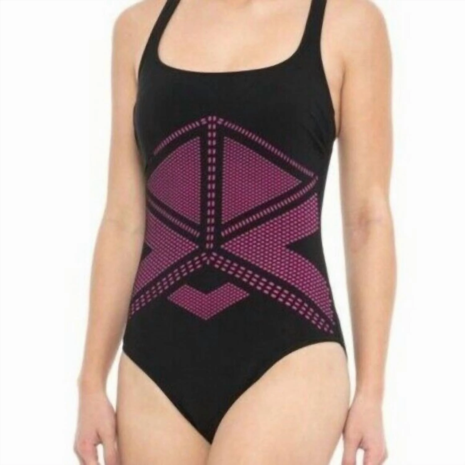 Racerback One Piece Swimsuit In Onyx