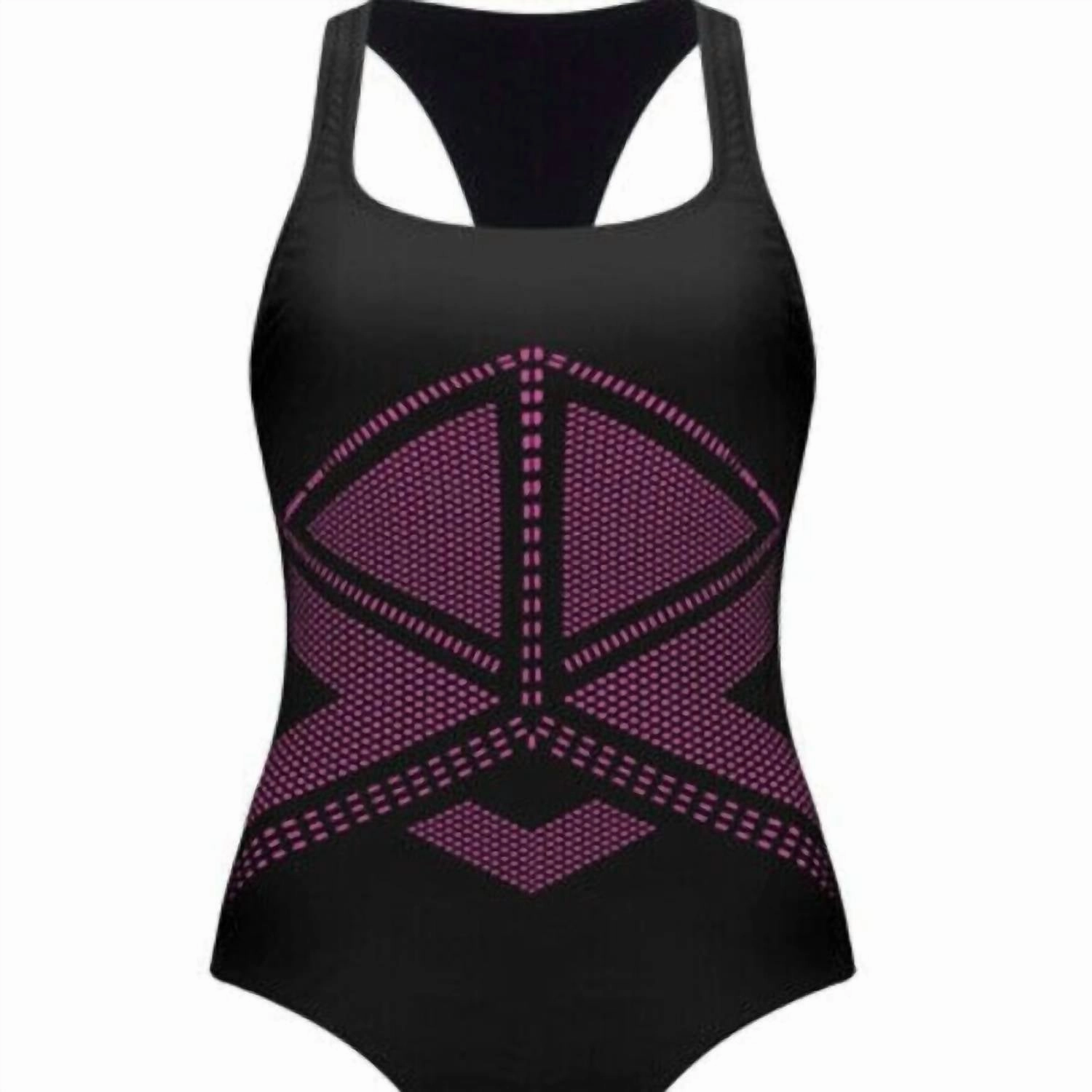 Racerback One Piece Swimsuit In Onyx