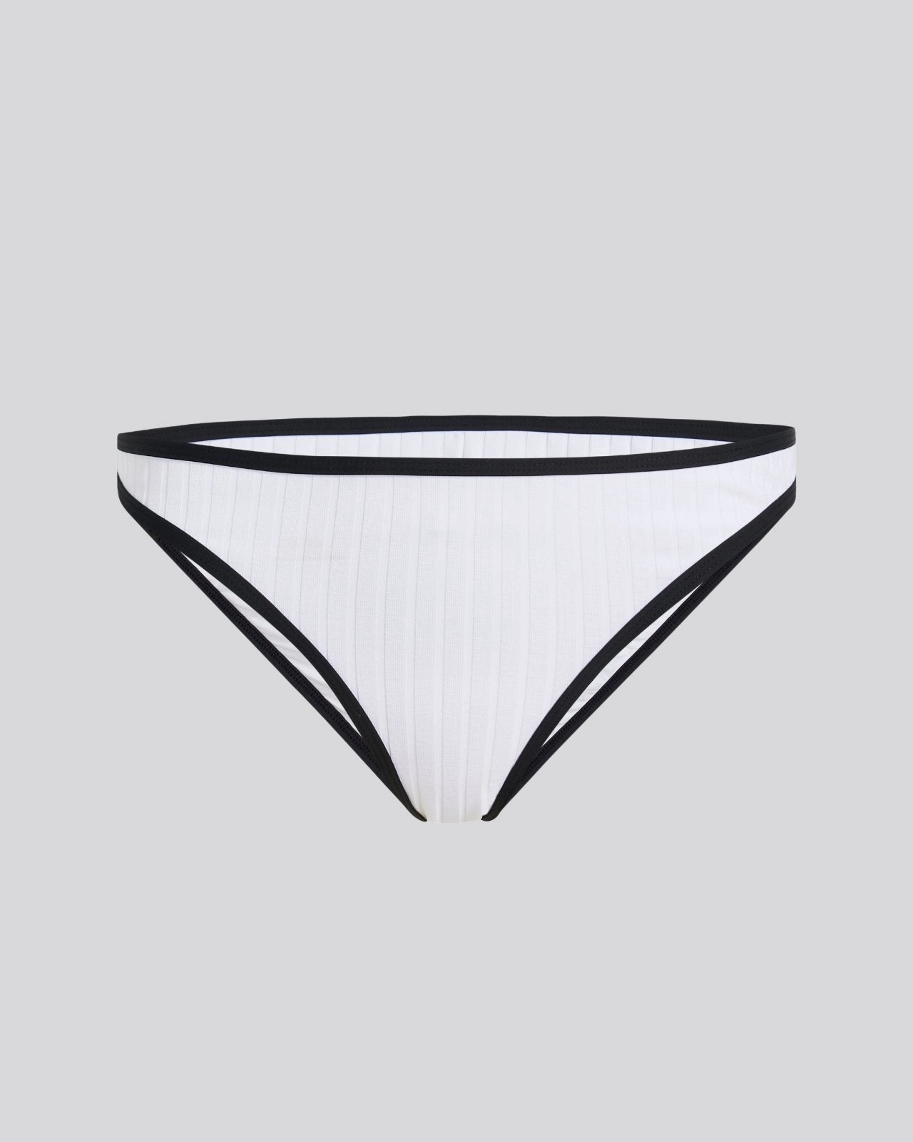 Rachel Ribbed Bikini Bottom Optic White / Noir