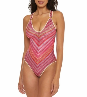 Rainbow Sunset One-Piece Swimsuit In Multicolor