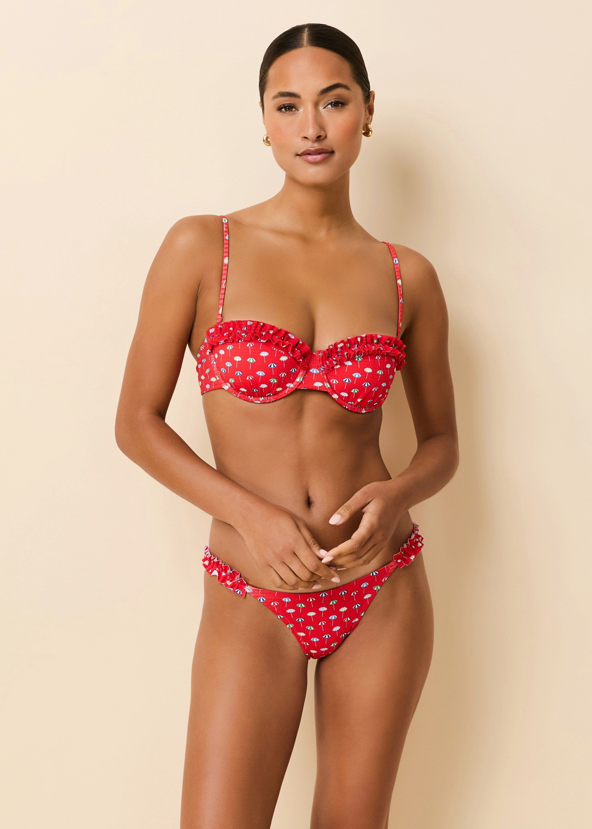 Ramona Bikini Top Ditsy Umbrella Print