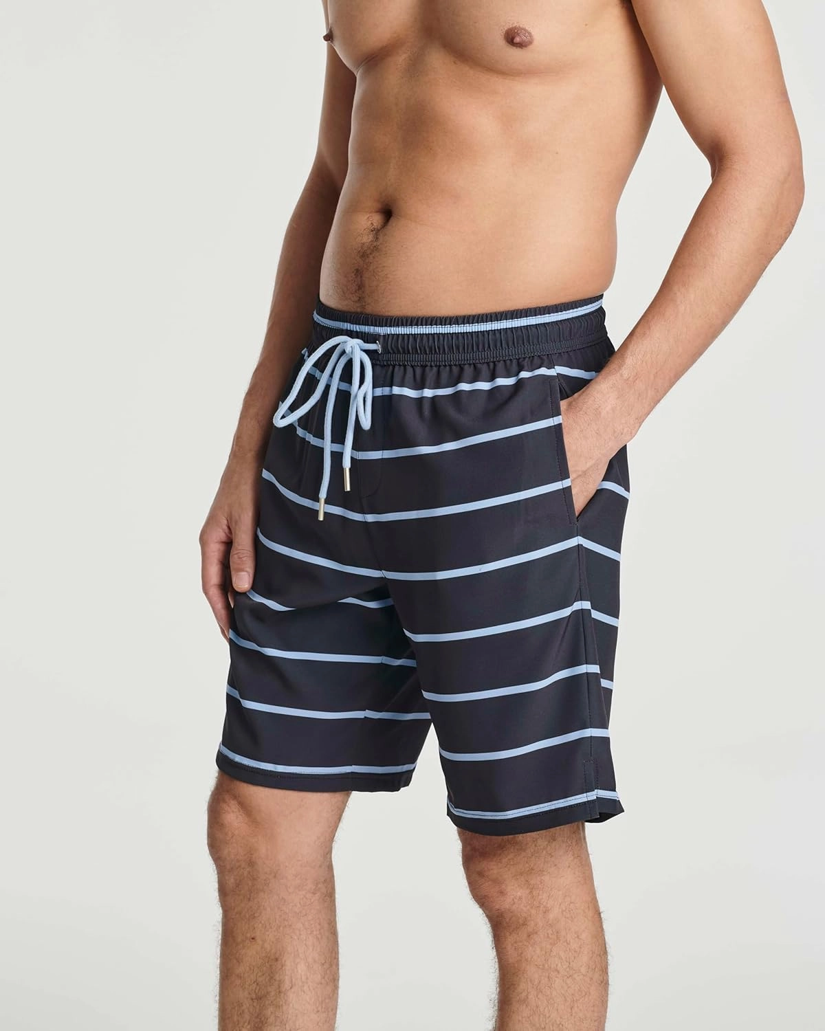Real Essentials 3 Pack: Men's 9" Inch 2 in 1 Board Shorts with Compression Liner - Bathing Suit with Back Flap Pocket