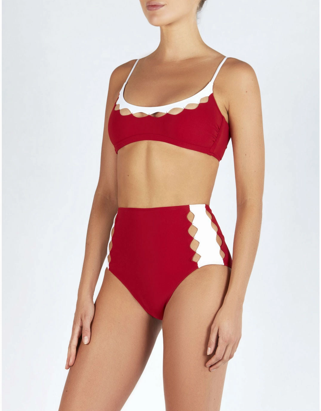 REI DIAMOND TOP IN RED/WHITE MATTE