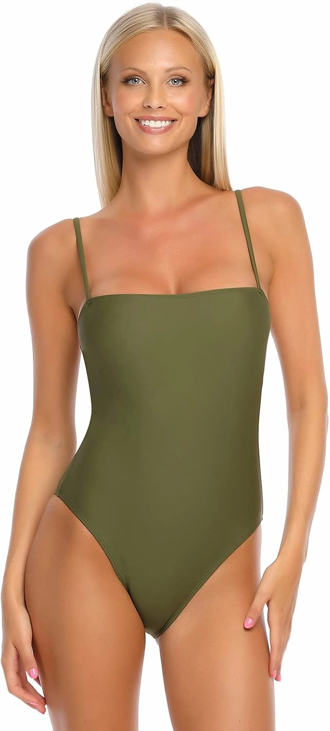 RELLECIGA Women's Bandeau One Piece Swimsuits