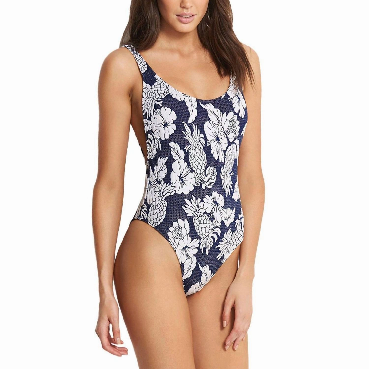Retro Tank Maillot One Piece In Royal Horizon
