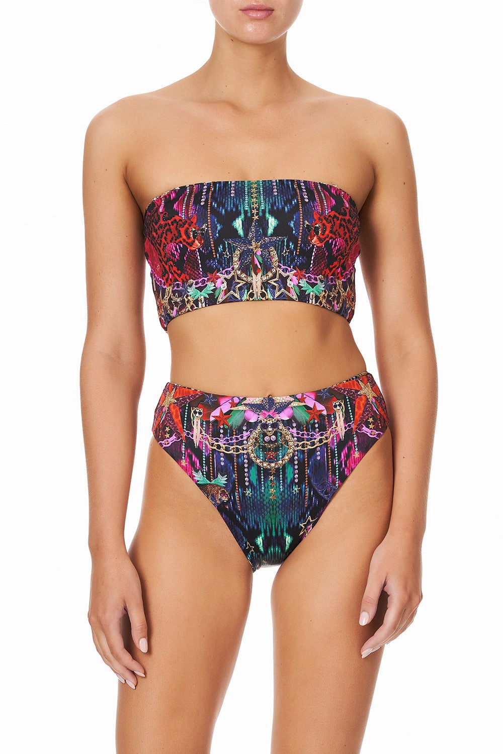 Reversible High Waist Bikini Bottom, Rocket Woman