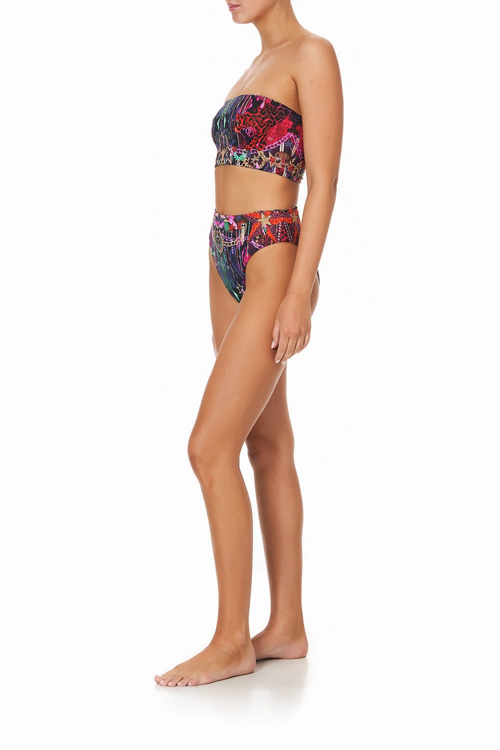 Reversible High Waist Bikini Bottom, Rocket Woman