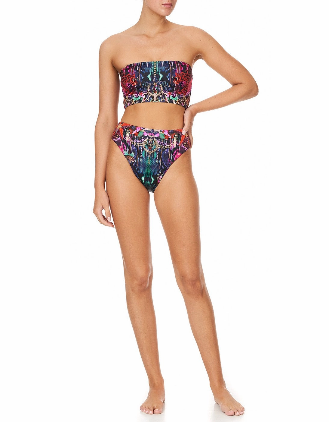 Reversible High Waist Bikini Bottom, Rocket Woman
