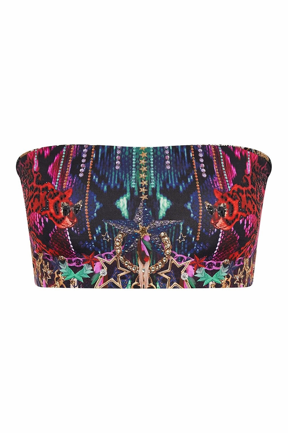 Reversible Wide Bandeau Bikini Top, Rocket Woman