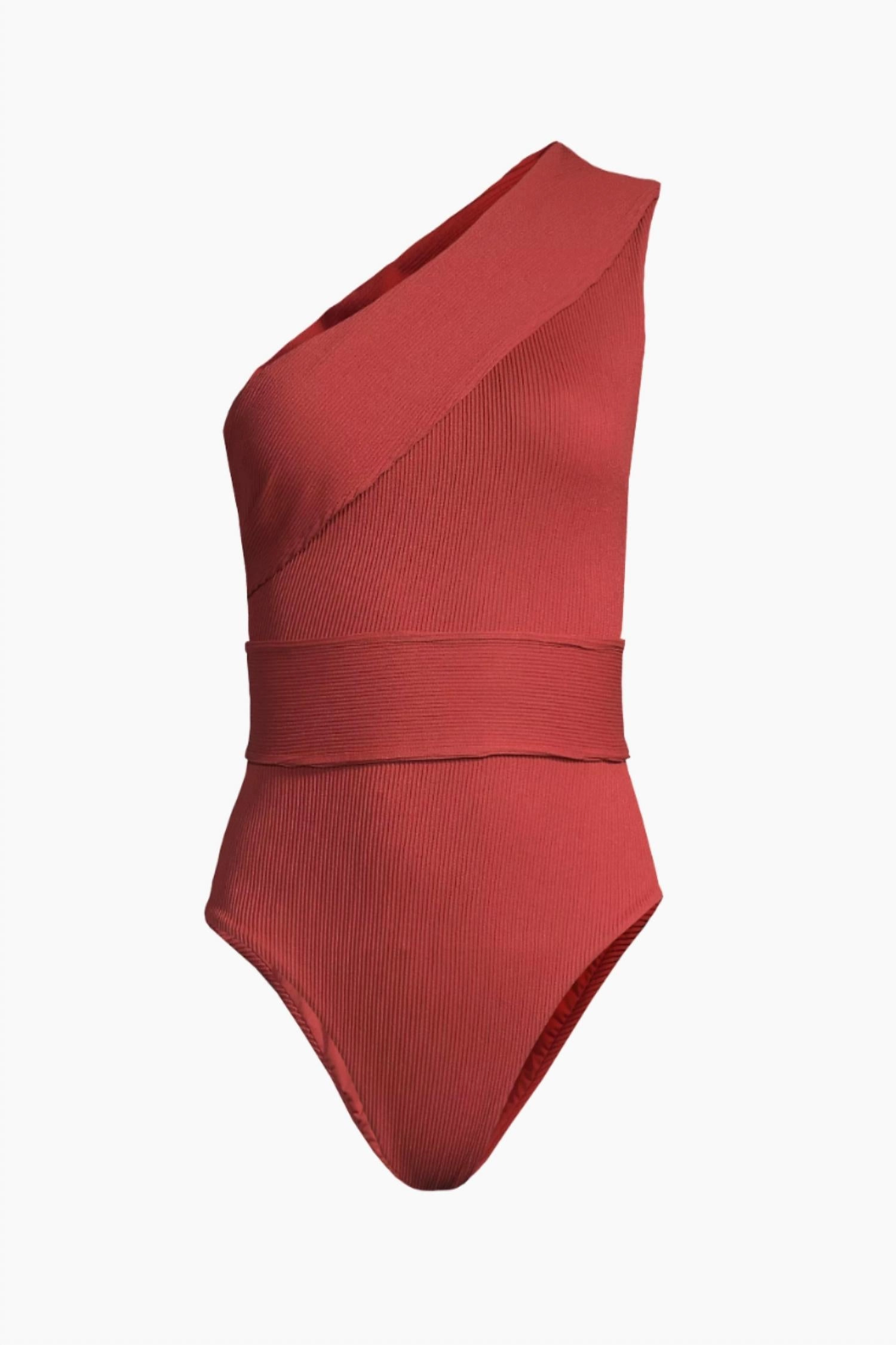 Ribbed Maria Swimsuit In Bordeaux