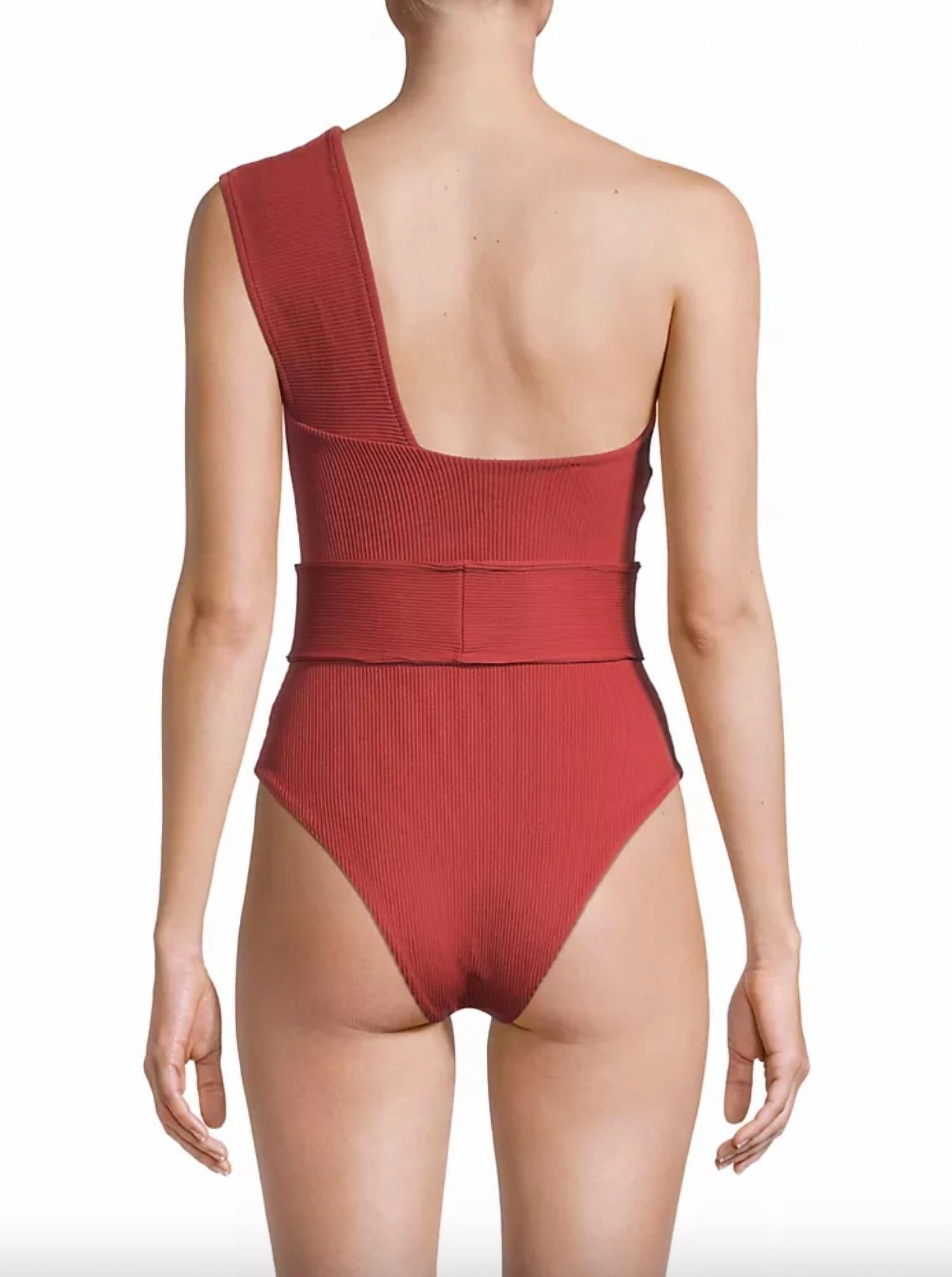 Ribbed Maria Swimsuit In Bordeaux