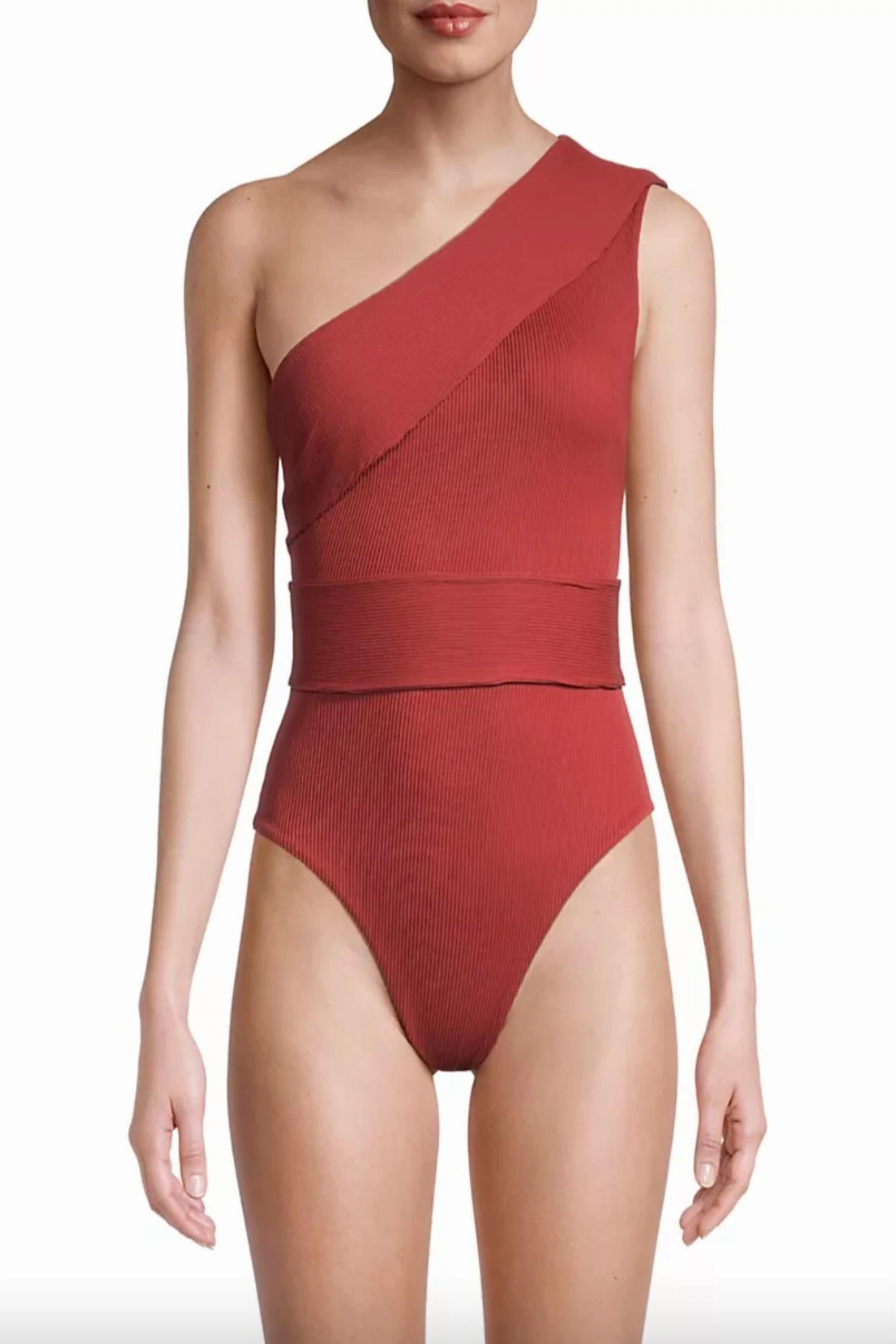 Ribbed Maria Swimsuit In Bordeaux