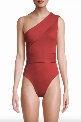 Ribbed Maria Swimsuit In Bordeaux