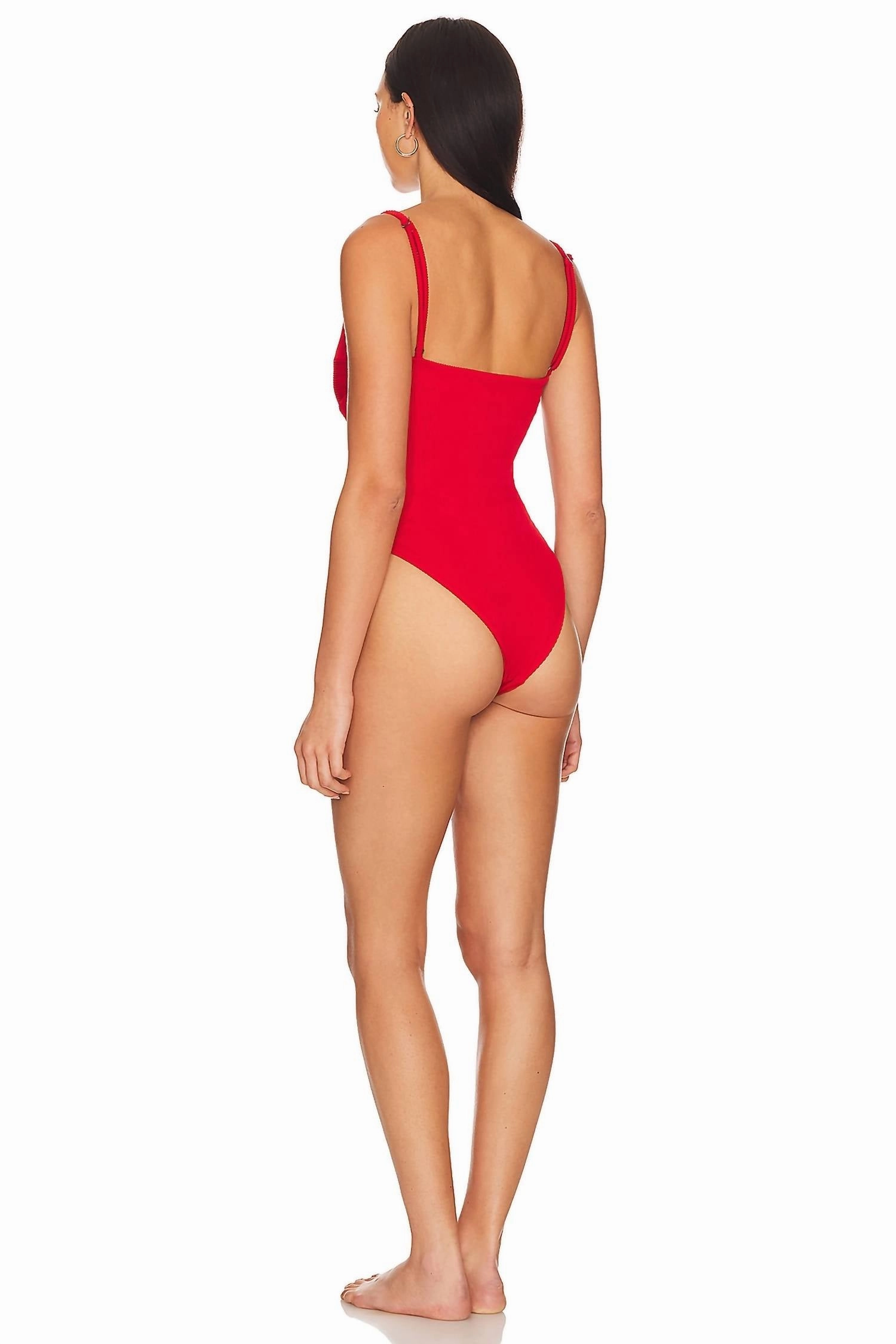 Ribbed Monica Swimsuit In Red Shift