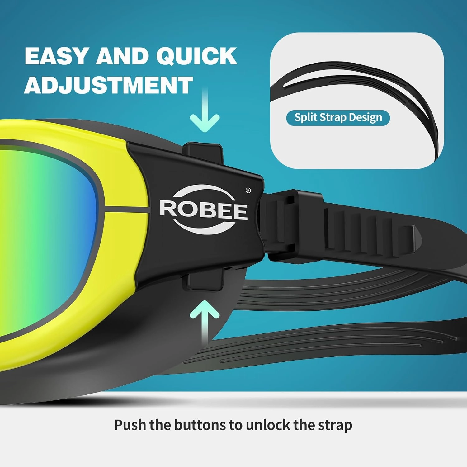 Robee Swimming Goggles, Adult Polarized Swim Goggles for Men Women Youth, Water Pool Glasses