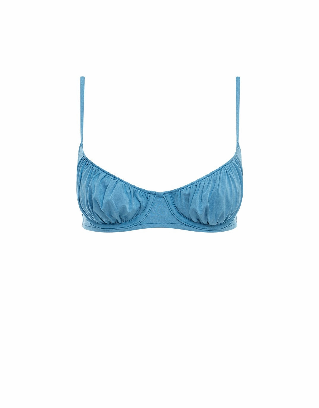 Ruched Cup Balconette Bikini Top, Capri