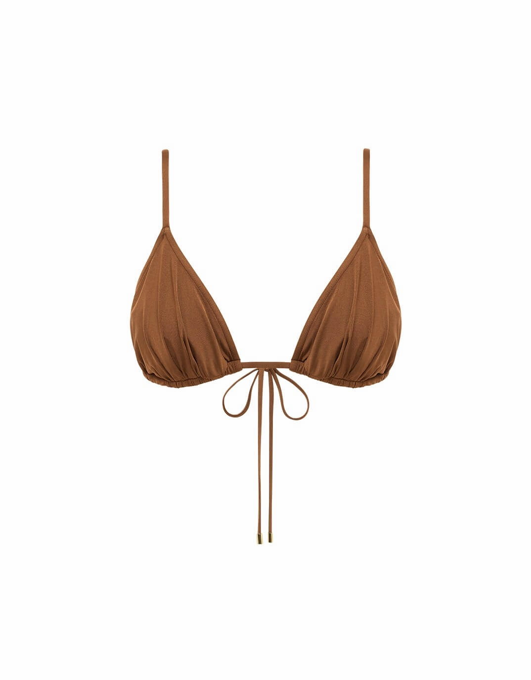 Ruched String Bikini Top, Maple