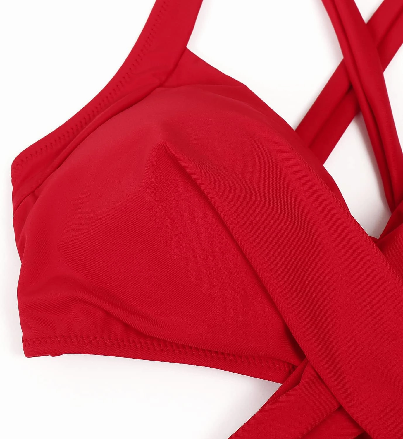 RXRXCOCO Women Front Cross CutOut One Piece Swimsuit Tummy Control High Waisted Monokini Bathing Suit