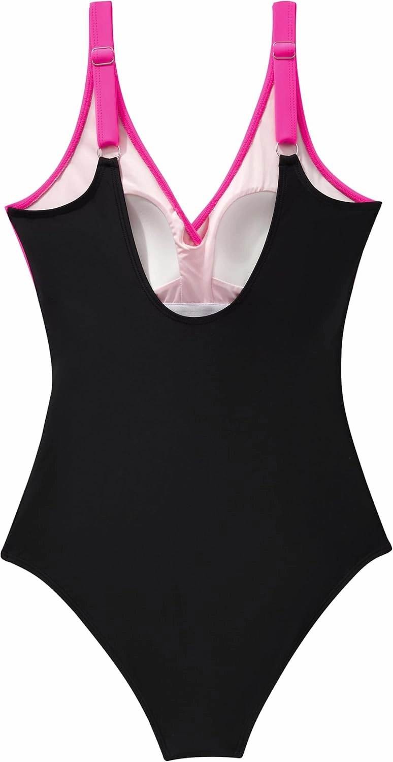 RXRXCOCO Womens One Piece Swimsuits Tummy Control Ruched Criss Cross Bathing Suits V Neck Slimming Swimwear