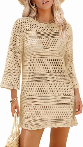 SAMPEEL Swimsuit Coverup for Women Beach Vacation Clothes Bathing Suit Cover Up Crochet Dresses Summer Cruise Outfits 2025