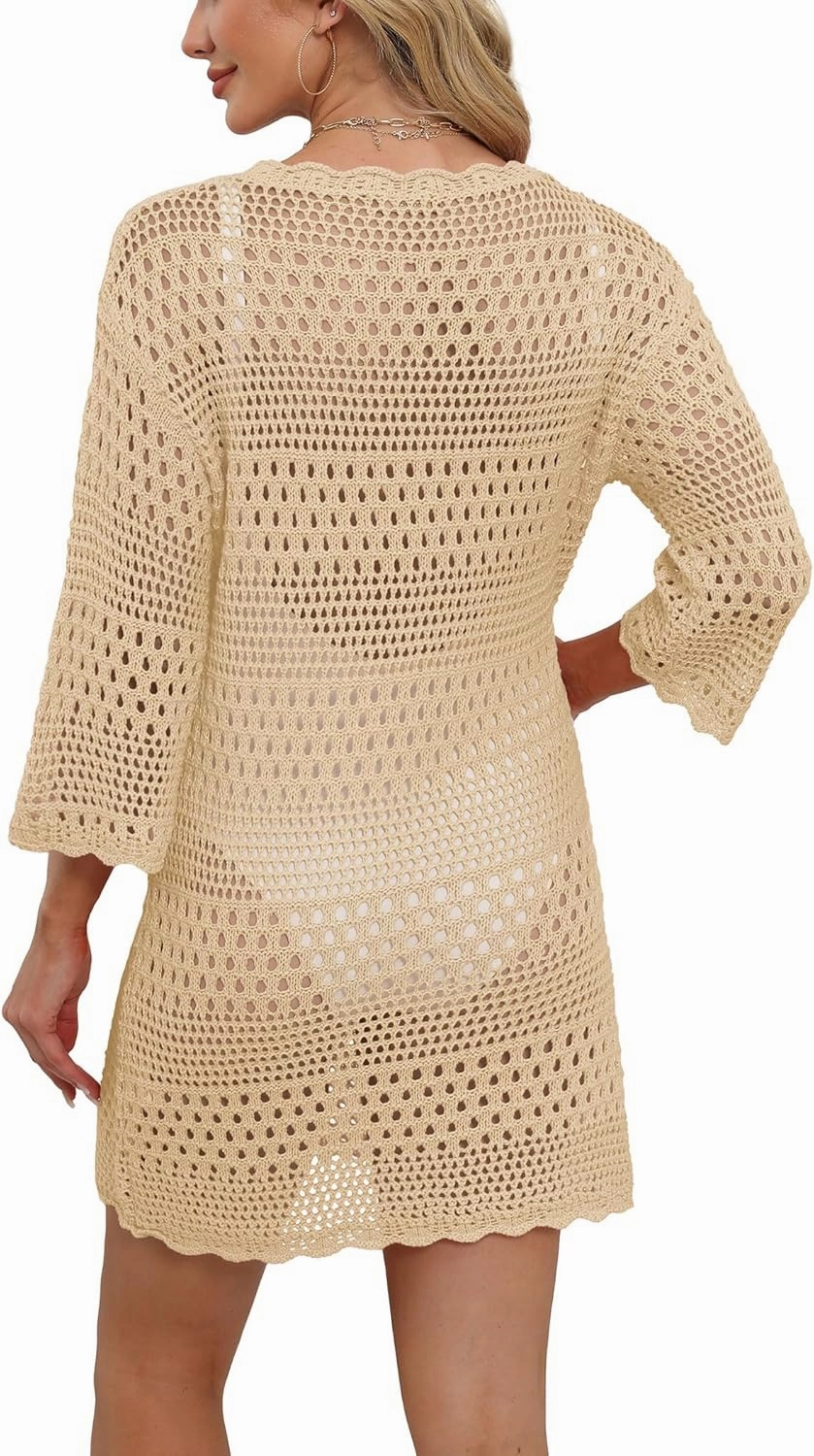 SAMPEEL Swimsuit Coverup for Women Beach Vacation Clothes Bathing Suit Cover Up Crochet Dresses Summer Cruise Outfits 2025
