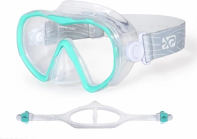 Scuba Diving Mask for Adults - Anti-Fog Swim Mask Wide View Swimming Goggles with Nose Cover Professional Snorkeling Goggles Gear Tempered Glass Lens with Fabric Strap for Men Women