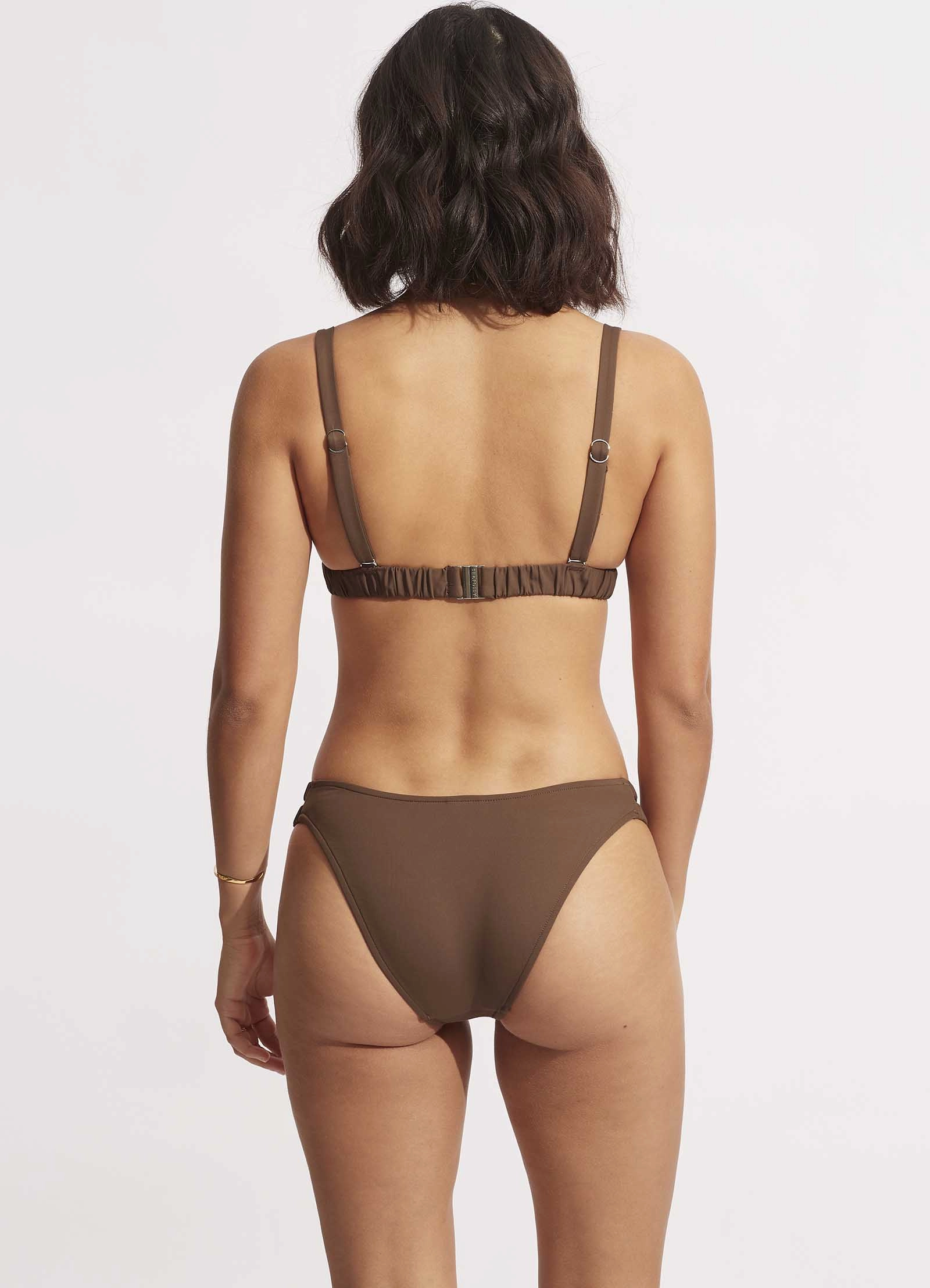 Seafolly Collective Gathered Fixed Tri Bra - Tiramisu