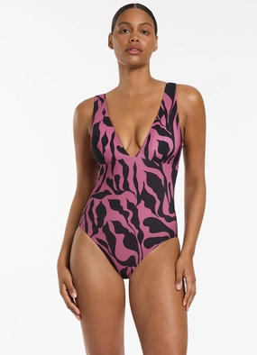 Sereno Plunge One Piece - Mauve