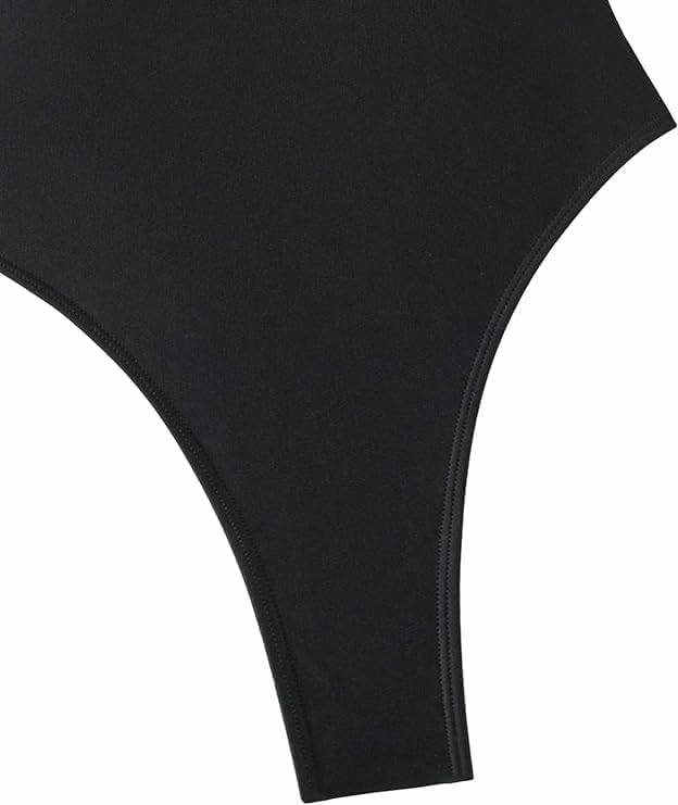 Sexy Backless Cheeky High Cut Leg Thong V Neck One Piece Swimsuit