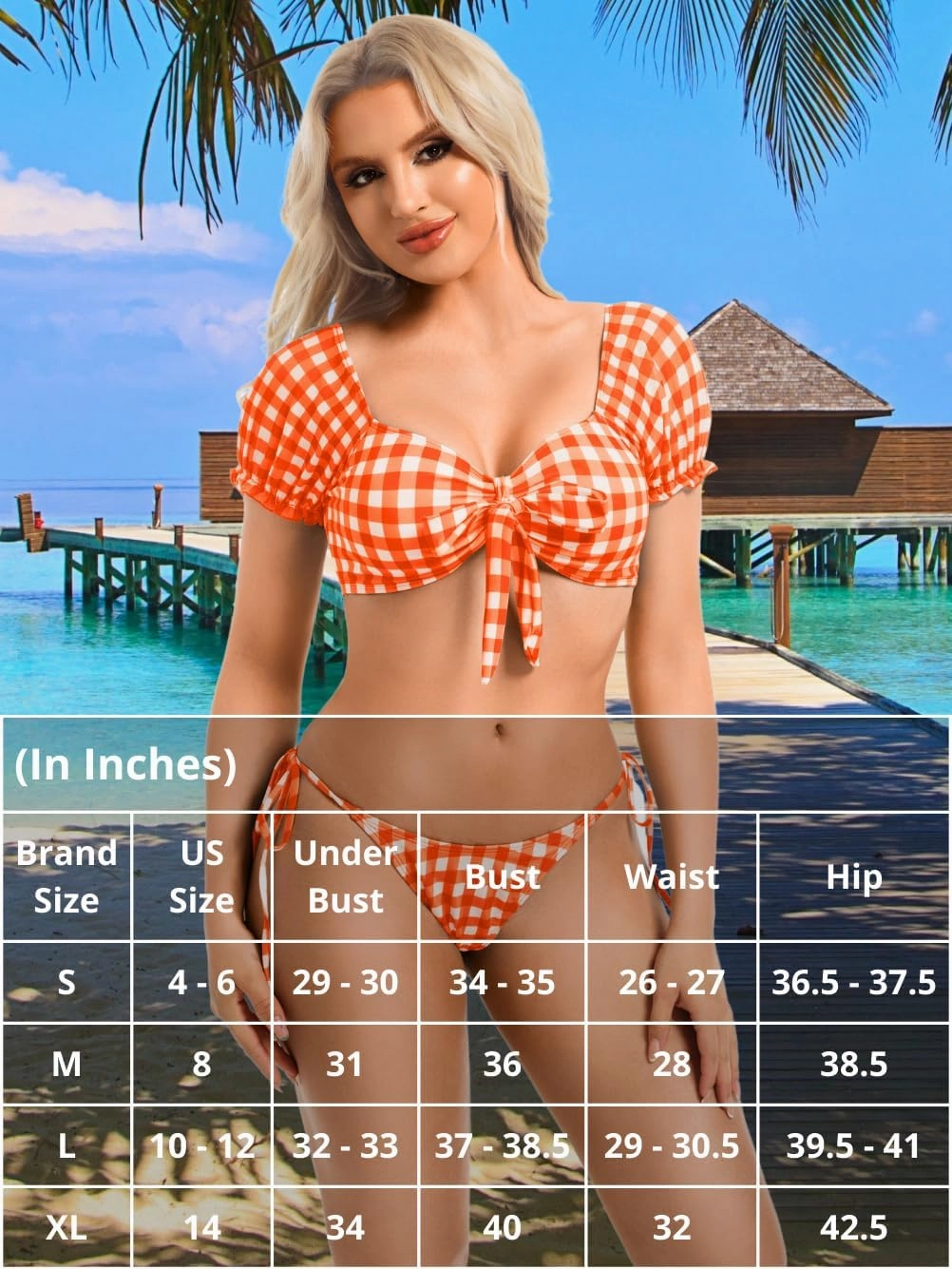 Sexy Gingham Bikini,High Cut Low Rise Tie Swimsuit Women,2 Piece Retro Checkered Bathing Suit Beach Pool Party