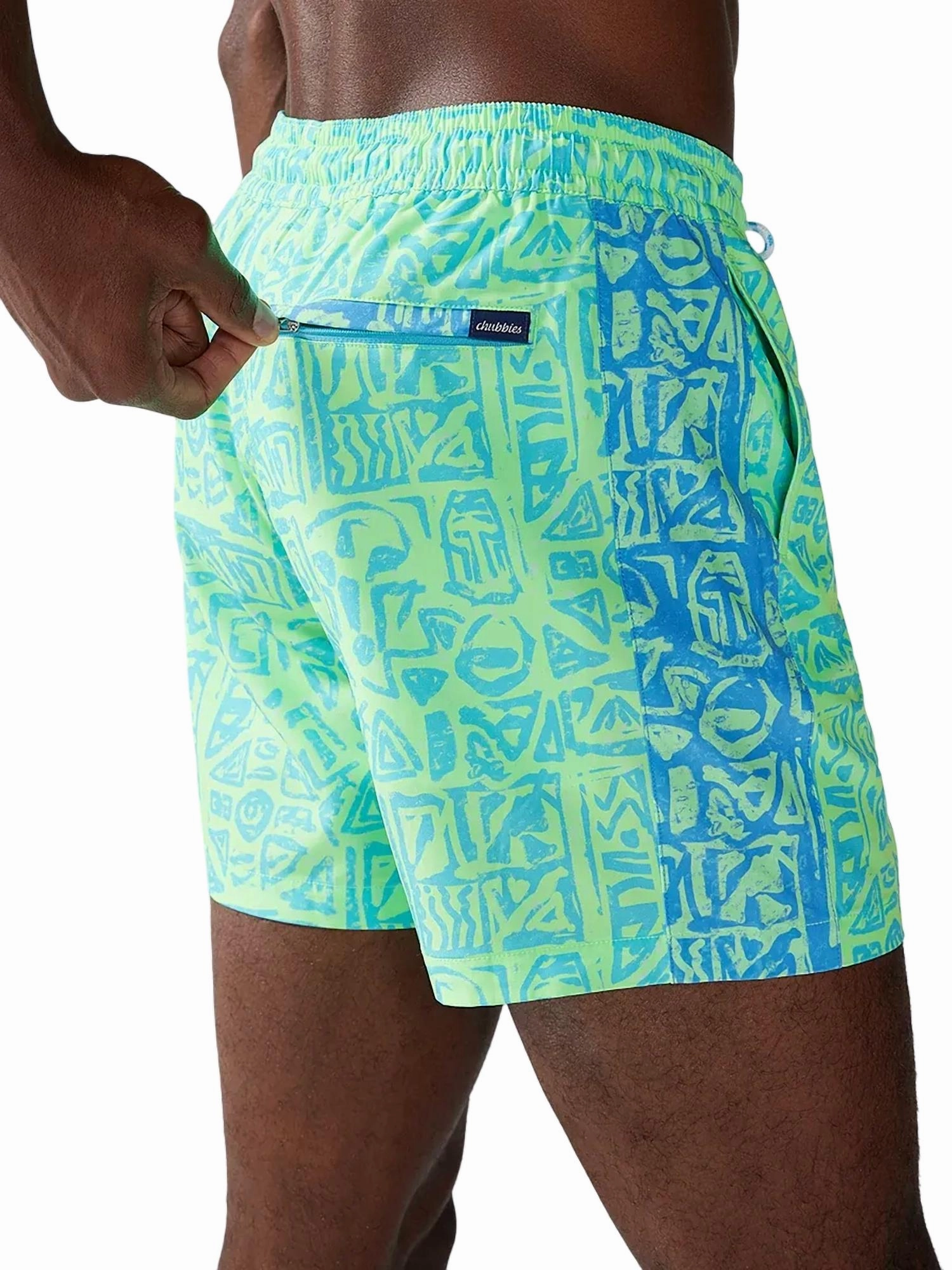 Shakedowns Swim Trunk In Green Geometric